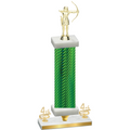 Premium Single Green Carbon Fiber Fourth Place Archery Trophy