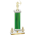 Premium Single Green Carbon Fiber Victory Archery Trophy