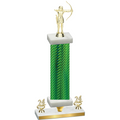 Premium Single Green Carbon Fiber Year Archery Trophy