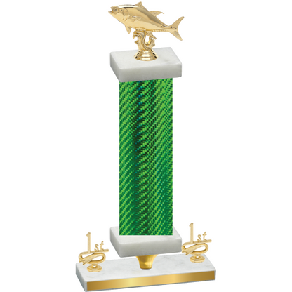 Premium Single Green Carbon Fiber First Place Fishing Trophy