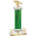 Premium Single Green Carbon Fiber Fourth Place Fishing Trophy