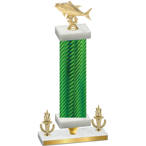 Premium Single Green Carbon Fiber Victory Fishing Trophy