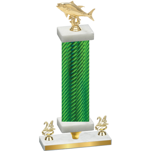 Premium Single Green Carbon Fiber Year Fishing Trophy