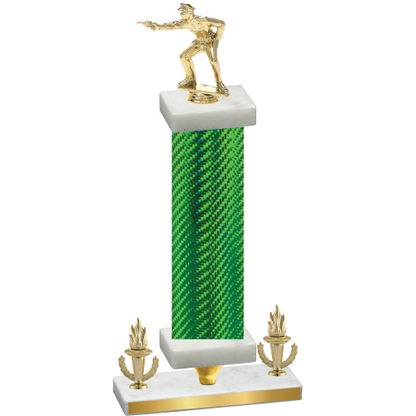 Premium Single Green Carbon Fiber Victory Shooter Trophy