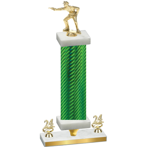 Premium Single Green Carbon Fiber Year Shooter Trophy