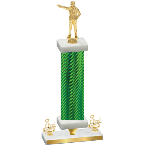 Premium Single Green Carbon Fiber Third Place Shooter Trophy