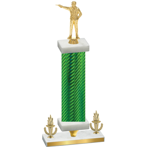 Premium Single Green Carbon Fiber Victory Shooter Trophy