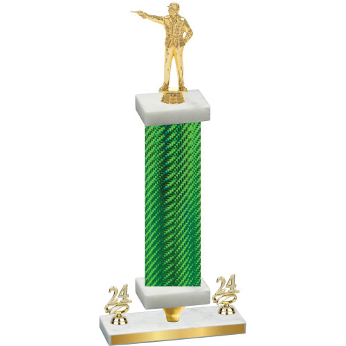 Premium Single Green Carbon Fiber Year Shooter Trophy