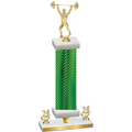 Premium Single Green Carbon Fiber Year Weights Trophy