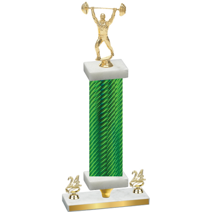 Premium Single Green Carbon Fiber Year Weights Trophy
