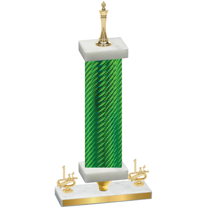 Premium Single Green Carbon Fiber First Place Chess Trophy