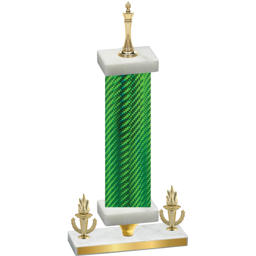 Premium Single Green Carbon Fiber Victory Chess Trophy