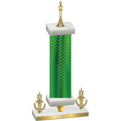 Premium Single Green Carbon Fiber Victory Chess Trophy