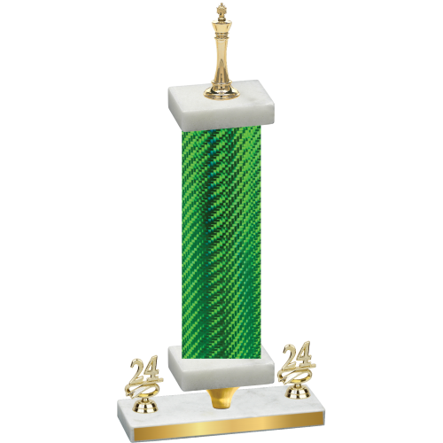 Premium Single Green Carbon Fiber Year Chess Trophy