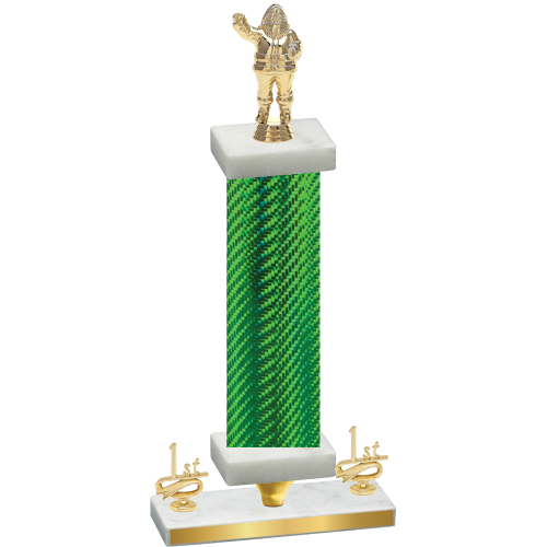 Premium Single Green Carbon Fiber First Place Holiday Trophy