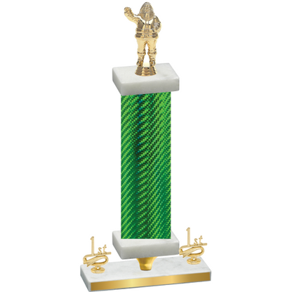 Premium Single Green Carbon Fiber First Place Holiday Trophy