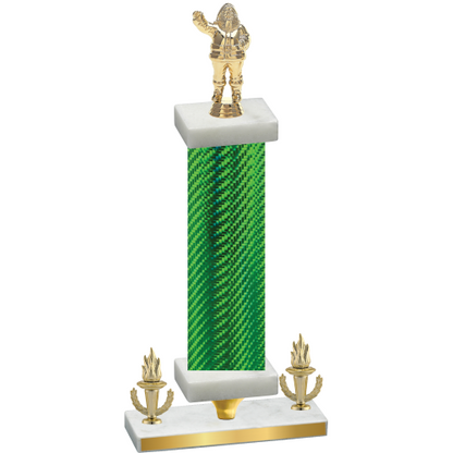 Premium Single Green Carbon Fiber Victory Holiday Trophy