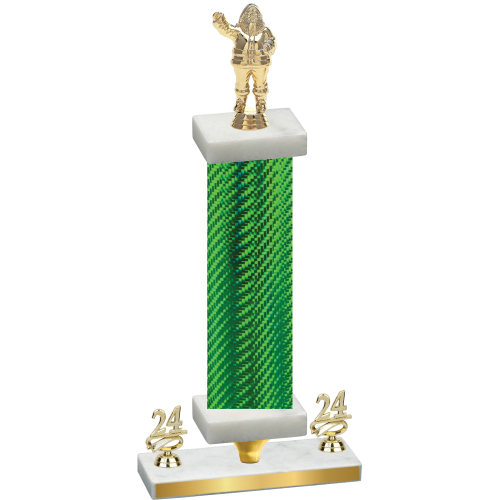 Premium Single Green Carbon Fiber Year Holiday Trophy