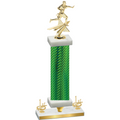 Premium Single Green Carbon Fiber First Place Flag Football Trophy