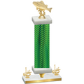 Premium Single Green Carbon Fiber First Place Fishing Trophy