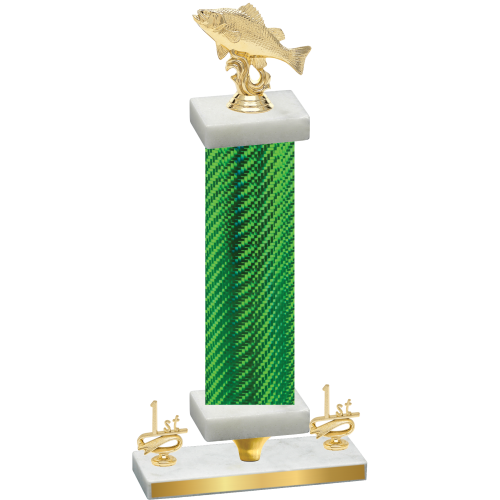 Premium Single Green Carbon Fiber First Place Fishing Trophy