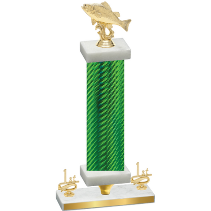 Premium Single Green Carbon Fiber First Place Fishing Trophy