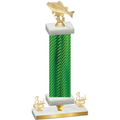 Premium Single Green Carbon Fiber Third Place Fishing Trophy