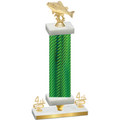 Premium Single Green Carbon Fiber Fourth Place Fishing Trophy