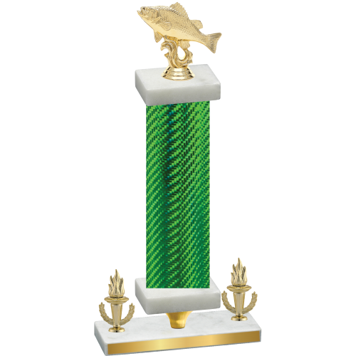 Premium Single Green Carbon Fiber Victory Fishing Trophy