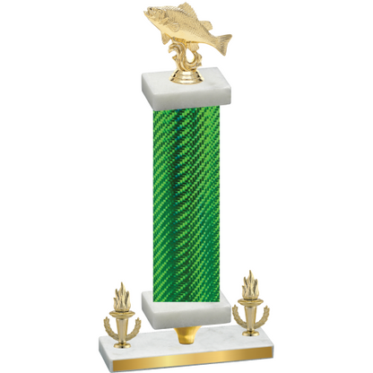 Premium Single Green Carbon Fiber Victory Fishing Trophy