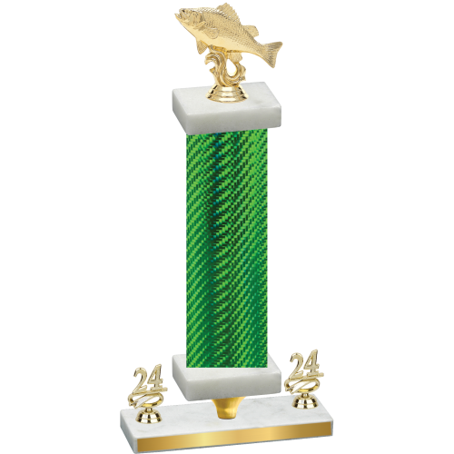 Premium Single Green Carbon Fiber Year Fishing Trophy