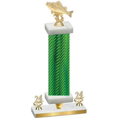 Premium Single Green Carbon Fiber Year Fishing Trophy