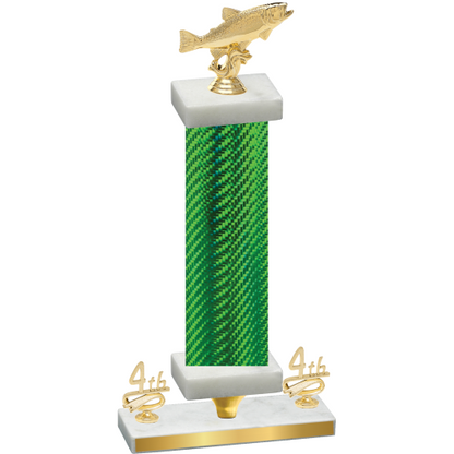 Premium Single Green Carbon Fiber Fourth Place Fishing Trophy