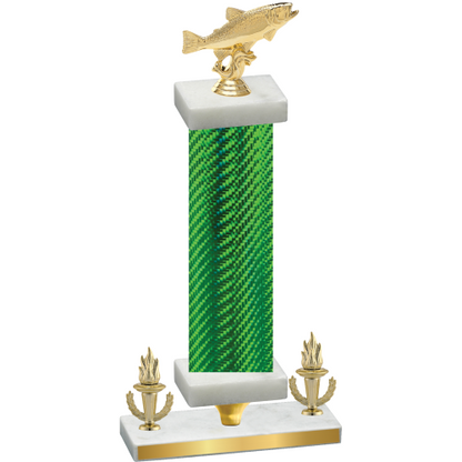 Premium Single Green Carbon Fiber Victory Fishing Trophy