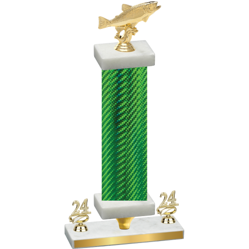Premium Single Green Carbon Fiber Year Fishing Trophy