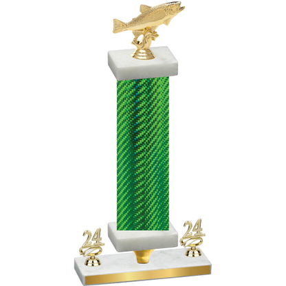 Premium Single Green Carbon Fiber Year Fishing Trophy