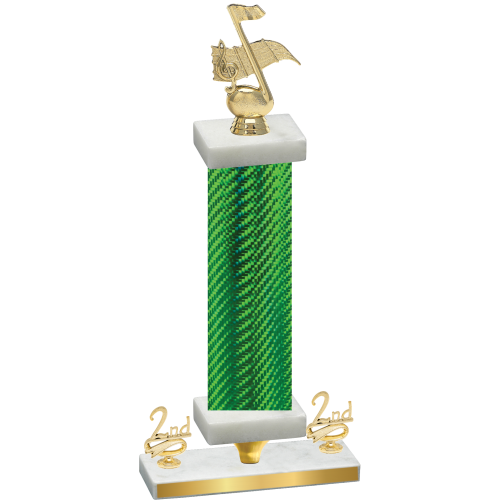 Premium Single Green Carbon Fiber Second Place Music Trophy