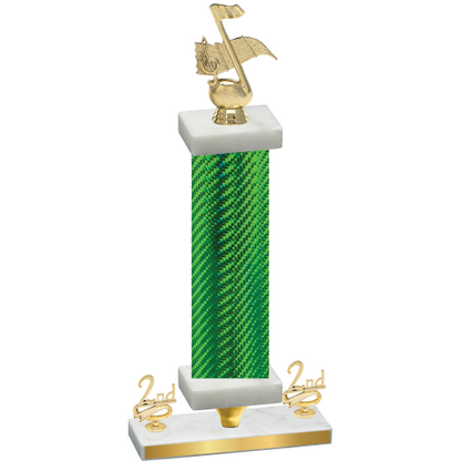 Premium Single Green Carbon Fiber Second Place Music Trophy