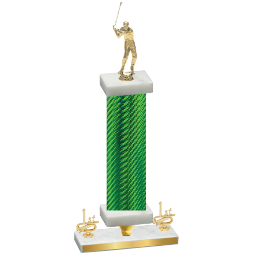 Premium Single Green Carbon Fiber First Place Golf Trophy