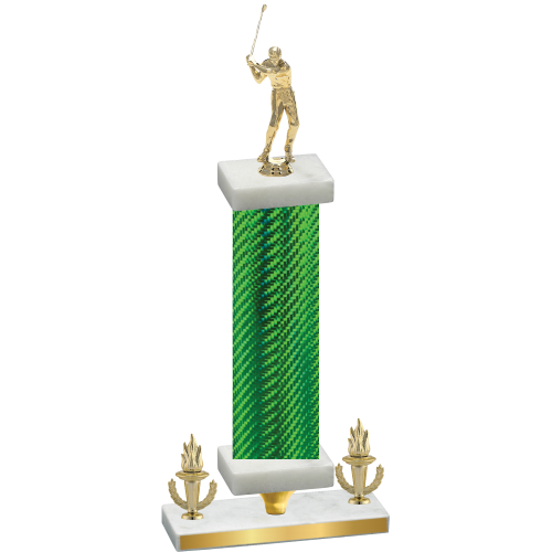Premium Single Green Carbon Fiber Victory Golf Trophy