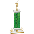 Premium Single Green Carbon Fiber First Place Golf Trophy