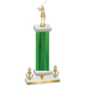 Premium Single Green Carbon Fiber Victory Golf Trophy