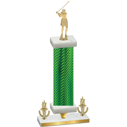 Premium Single Green Carbon Fiber Victory Golf Trophy