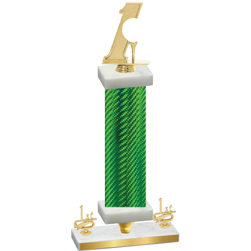 Premium Single Green Carbon Fiber First Place Golf Trophy