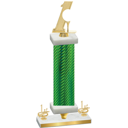 Premium Single Green Carbon Fiber First Place Golf Trophy