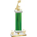 Premium Single Green Carbon Fiber Second Place Golf Trophy