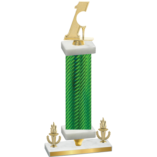 Premium Single Green Carbon Fiber Victory Golf Trophy