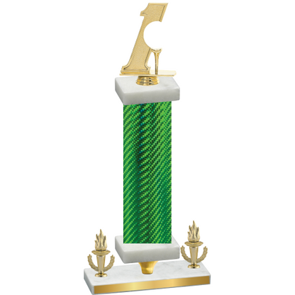 Premium Single Green Carbon Fiber Victory Golf Trophy
