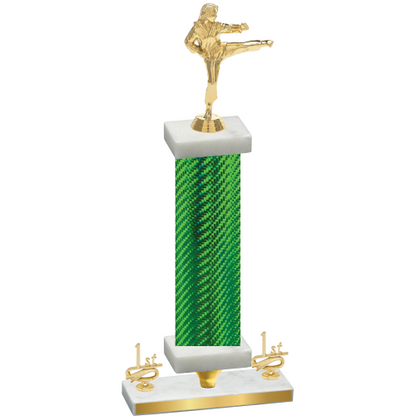 Premium Single Green Carbon Fiber First Place Karate Trophy