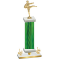 Premium Single Green Carbon Fiber First Place Karate Trophy